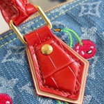 Louis Vuitton Speedy Soft 30 Handbag M87627 Monogram Denim with Cherry Embroidery