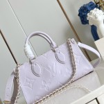 Louis Vuitton OnTheGo East West Handbag M15192 in Pastel Lilac Monogram Empreinte Leather