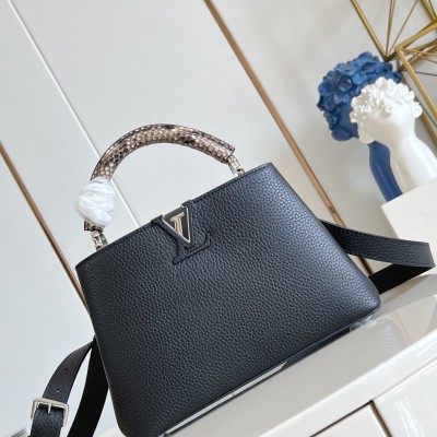 Louis Vuitton - Capucines Mini Handbag M85513 Black Taurillon Leather with Python Handle
