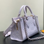Louis Vuitton OnTheGo East West Purple Monogram Empreinte Leather Chain Bag M23640