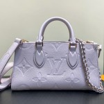 Louis Vuitton OnTheGo East West Purple Monogram Empreinte Leather Chain Bag M23640