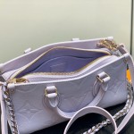 Louis Vuitton OnTheGo East West Purple Monogram Empreinte Leather Chain Bag M23640