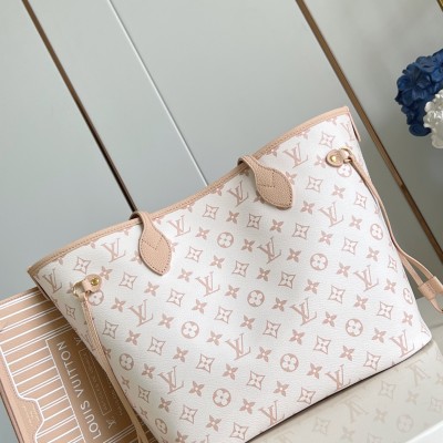 Louis Vuitton - Neverfull Inside Out MM Handbag M25665 Monogram Dune & Hazelnut Leather  
