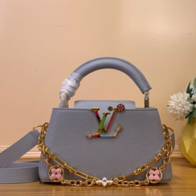 Louis Vuitton - Takashi Murakami Capucines East West Mini M13707 Blue Taurillon Leather
