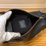 Louis Vuitton Side Trunk Medium Handbag M25568 in Black Leather with LV Stickers Design