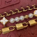 Louis Vuitton Capucines M11908 Mini & BB Handbag in Ostrich-Embossed Leather with Pearl Chain