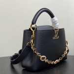 Louis Vuitton Capucines BB M14970 Black / Pink Chain Leather
