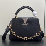 Louis Vuitton Capucines BB M14970 Black / Pink Chain Leather