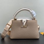 Louis Vuitton Capucines Mini Beige M25461 Taurillon Leather Handbag