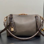 Louis Vuitton Express Small Handbag M26039 Black and M26360 Elephant Grey Leather Pillow Bag