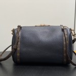 Louis Vuitton Express Small Handbag M26039 Black and M26360 Elephant Grey Leather Pillow Bag