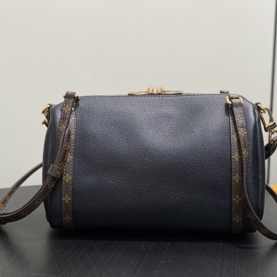 Louis Vuitton - Express Small Handbag M26039 Black / M26360 Elephant Grey Full Leather Pillow Bag