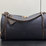 Louis Vuitton Express Large Handbag M26037 Black / M26451 Beige – Suede Leather