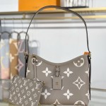 Louis Vuitton Carryall Small Handbag M47180 Gray Premium Leather