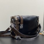 Louis Vuitton Side Trunk Vibe M15195 Black Leather Chain Bag