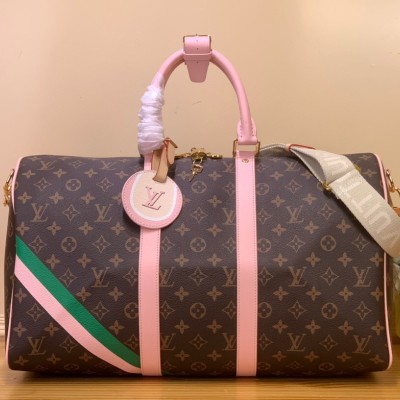 Louis Vuitton - Keepall Bandoulière 45 Travel Bag M25822 Monogram with Pink Print