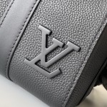 Louis Vuitton City Keepall Handbag in Aerogram Leather with LV Metal Letters and Detachable Shoulder Strap