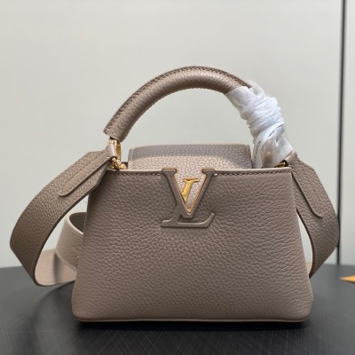 Louis Vuitton - Capucines Mini Bag M56071 Light Coffee Taurillon Leather with Monogram Flower Crown