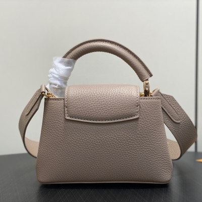 Louis Vuitton - Capucines Mini Bag M56071 Light Coffee Taurillon Leather with Monogram Flower Crown
