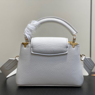 Louis Vuitton Capucines Mini Bag M56669 – White Taurillon Leather with Monogram Flower Crown