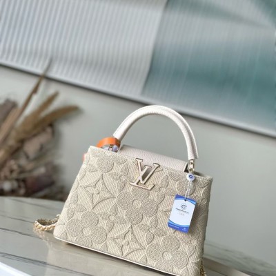 Louis Vuitton Capucines M14389 “Garden Animation” Tote Bag – Cotton Canvas with Monogram Flowers Embroidery