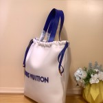 Louis Vuitton Dust Bag Tote Handbag M15235 White Suede Leather