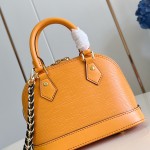 Louis Vuitton Alma Mini Handbag K00015 Turmeric Black Monogram Canvas