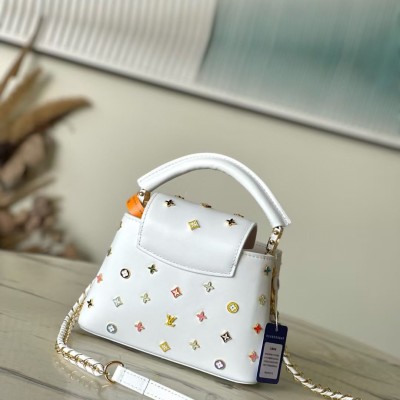 Louis Vuitton - Capucines M14165 White / Black Handbag Murakami Re-Edition
