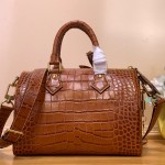 Louis Vuitton Speedy P9 Bandoulière 25 M24425 - Brown Crocodile-Embossed Leather Handbag with Monogram