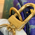 Louis Vuitton Keepall Bandoulière 50 M25900 - Blue-Green Floral Monogram HR Canvas with Rugby Stripes