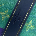 Louis Vuitton Keepall Bandoulière 50 M25900 - Blue-Green Floral Monogram HR Canvas with Rugby Stripes