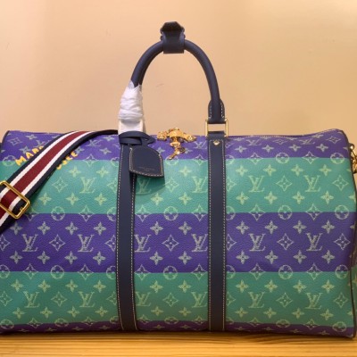 Louis Vuitton - Keepall Bandoulière 50 M25900 Blue Green Floral