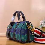 Louis Vuitton Keepall Bandoulière 25 M25786 - Blue-Green Floral Monogram Surfin’ Canvas