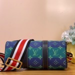 Louis Vuitton Keepall Bandoulière 25 M25786 - Blue-Green Floral Monogram Surfin’ Canvas