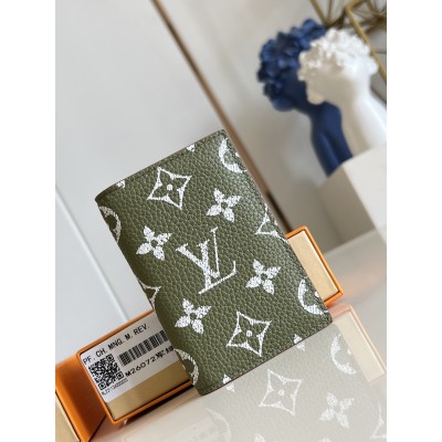 Louis Vuitton - M26072 Brushed Monogram Leather Pocket Wallet – Gold / Gross Green