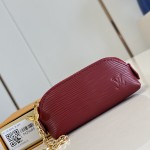 Louis Vuitton Lipstick Mini Cosmetic Pouch Monogram Canvas with Chain