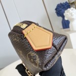 Louis Vuitton Lipstick Mini Cosmetic Pouch Monogram Canvas with Chain