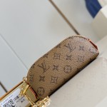 Louis Vuitton Lipstick Mini Cosmetic Pouch Monogram Canvas with Chain