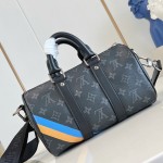 Louis Vuitton Keepall 25 Monogram Eclipse Canvas Bag