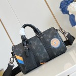 Louis Vuitton Keepall 25 Monogram Eclipse Canvas Bag