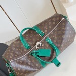 Louis Vuitton Keepall Bandoulière 45 replica in Monogram Eclipse canvas deep green