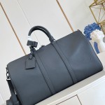 Louis Vuitton Keepall Bandoulière 50 replica travel bag in waxed calfskin leather