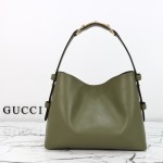 Gucci Brown Canvas Tote with Gray-Green and White Leather – Model 850926 / 850546
