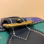 Louis Vuitton Satchel Messenger Bag M15187 in Teal Green Monogram Heritage canvas with aged metal buckles