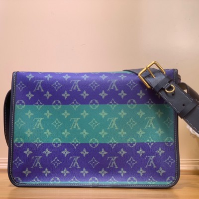 Louis Vuitton - Satchel Messenger Bag M15187 Teal Green Monogram Heritage