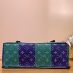 Louis Vuitton Satchel Messenger Bag M15187 in Teal Green Monogram Heritage canvas with aged metal buckles