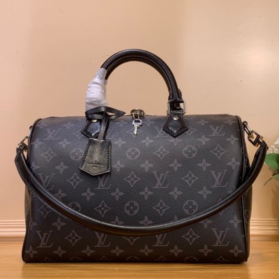 Louis Vuitton - Speedy Soft 30 Handbag M15102 Black Monogram Eclipse Canvas
