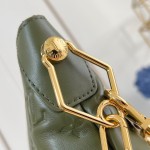 Louis Vuitton Coussin Hobo MM M15228 Green with Monogram Embossing and Chunky Chain Handle (14.96 x 12.99 x 3.94 inches)