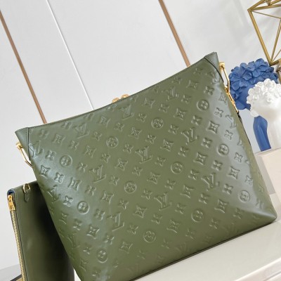 Louis Vuitton - Coussin Hobo MM M15228 Green Quilted Leather Monogram Embossing