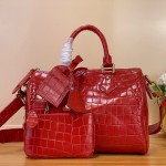 Louis Vuitton Speedy P9 Bandoulière 25 M24425 - Brown Crocodile-Embossed Leather Handbag with Monogram